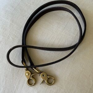 Vintage Coach Station Bag Purse Strap - Dark Brown with brass Lobster clasps